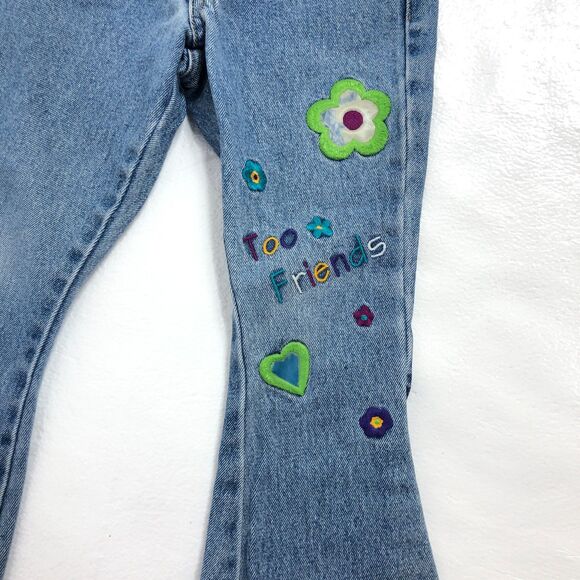 Limited Vintage Hippie Y2K Jeans Girls Toddler Size 4 with Embroidered Flowers - Picture 5 of 7